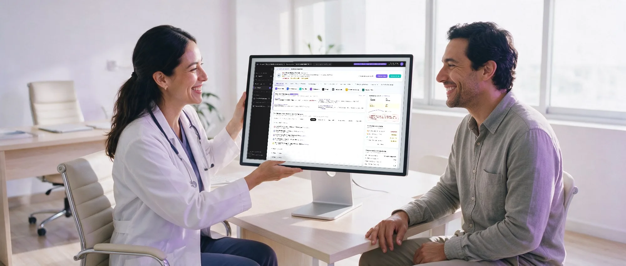 Personal de hospital usando Klinos EMR